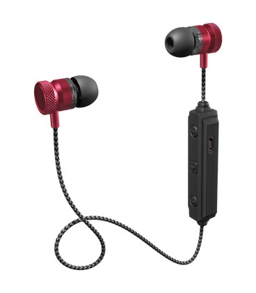 Douszne słuchawki Bluetooth METALPRO SM01 - czerwone